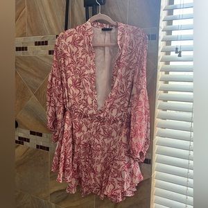 Pink floral midi dress!